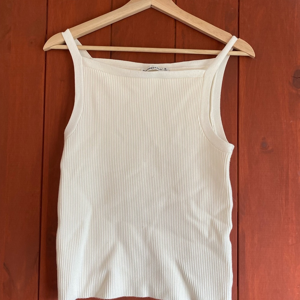 Abercrombie & Fitch Cream Ribbed Camisole